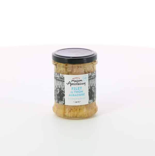 FILET DE THON ALBACORE A L'HUILE D'OLIVE 200 GR MAISON AROSTEGUY
