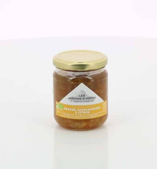 CONFITURE BIO 3 AGRUMES LES JARDINS D'OSSAU 240gr