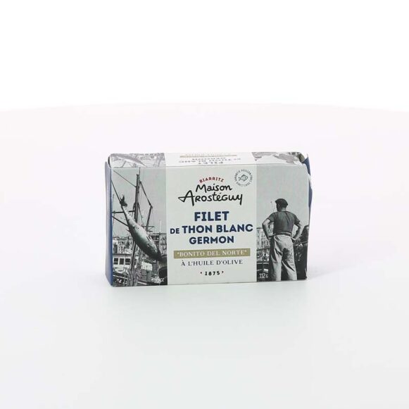 FILET DE THON GERMON A L'HUILE D'OLIVE 112 GR MAISON AROSTEGUY