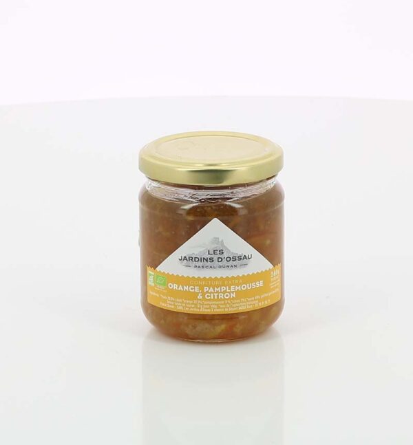 CONFITURE BIO 3 AGRUMES LES JARDINS D'OSSAU 240gr
