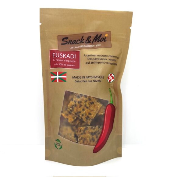 CRACKERS AU PIMENT D'ESPELETTE 100 GR SNACK ET MOI
