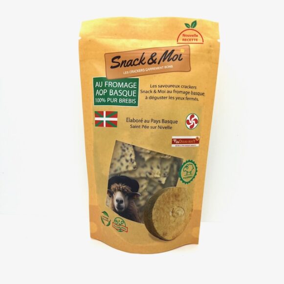 CRACKERS AU FROMAGE AOP BASQUE 80 GR SNACK ET MOI