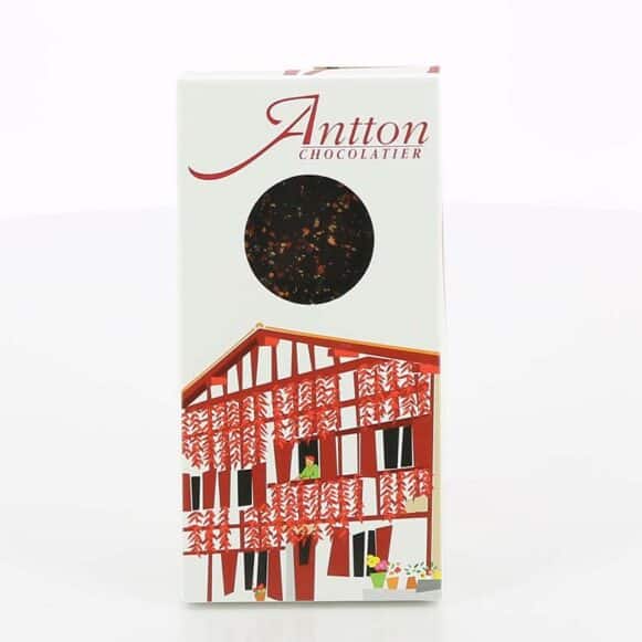 TABLETTE AU PIMENT D'ESPELETTE NOIR ANTTON 70% 80gr