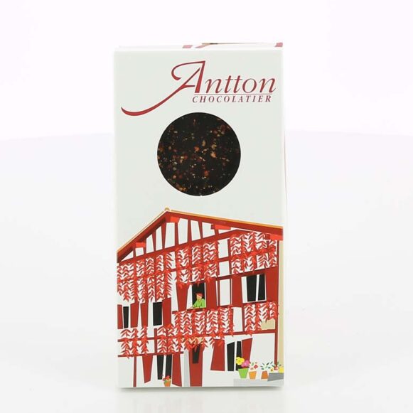 TABLETTE AU PIMENT D'ESPELETTE NOIR ANTTON 70% 80gr