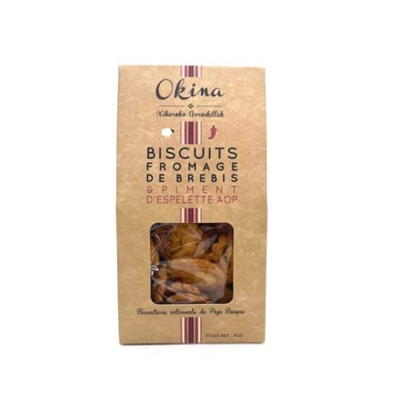 BISCUIT APERITIF FROMAGE BREBIS PIMENT ESPELETTE OKINA 80 GR