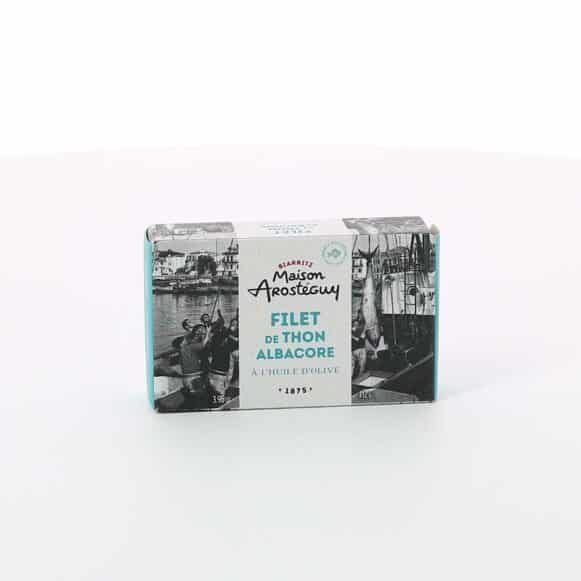 FILET DE THON ALBACORE HUILE D'OLIVE 112 GR MAISON AROSTEGUY