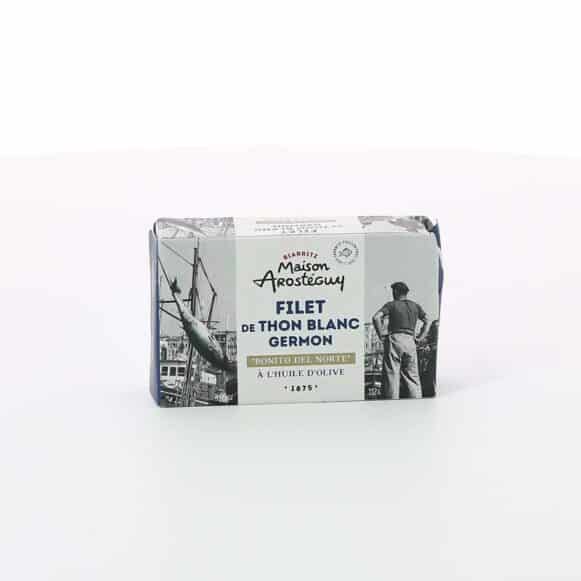 FILET DE THON GERMON A L'HUILE D'OLIVE 112 GR MAISON AROSTEGUY