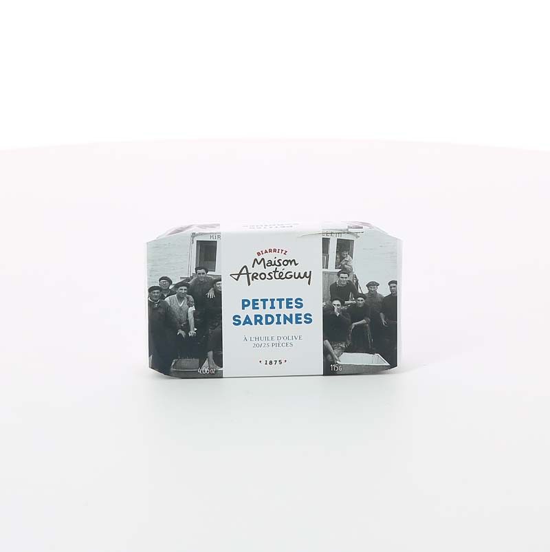 PETITES SARDINES A L'HUILE D'OLIVE 115 GR MAISON AROSTEGUY