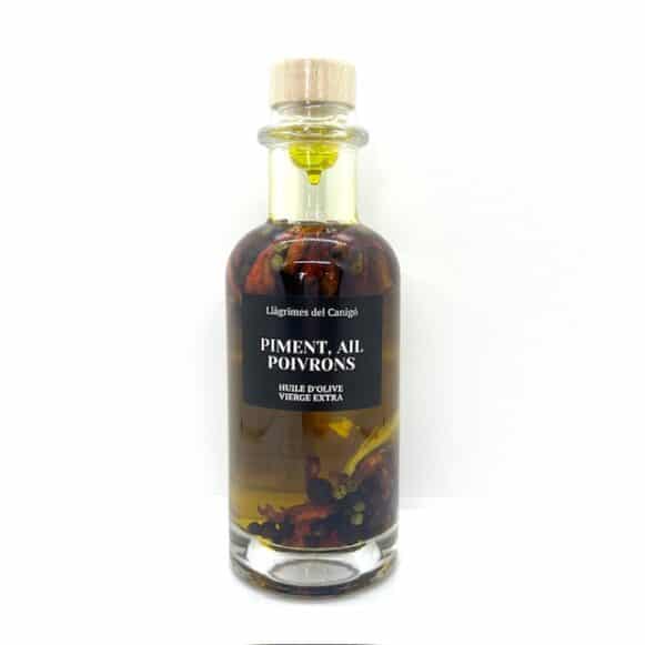 HUILE D'OLIVE PIMENT AIL POIVRONS 250 ML LLAGRIMES DEL CANIGO