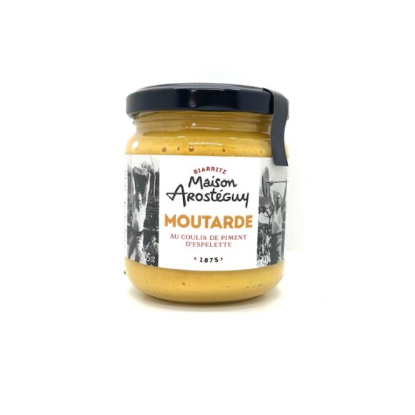 MOUTARDE AU COULIS DE PIMENT ESPELETTE 200 GR AROSTEGUY
