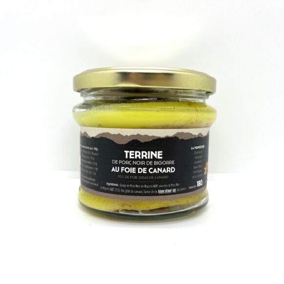 TERRINE PORC NOIR DE BIGORRE 25% DE FOIE GRAS DE CANARD 180 GR LA VIGNECOISE