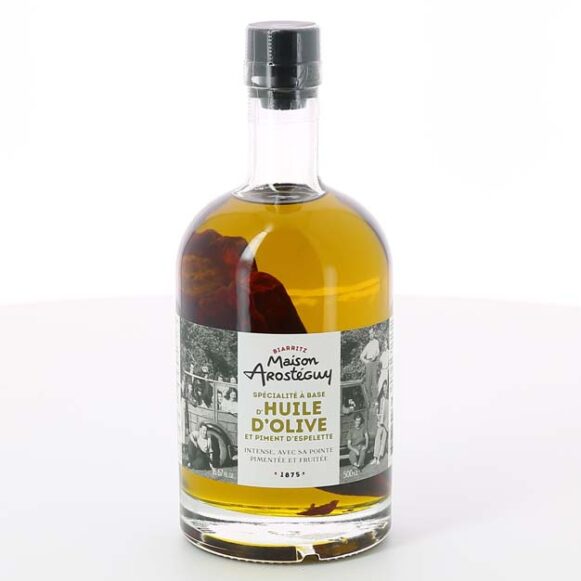 HUILE D'OLIVE AU PIMENT D'ESPELETTE 500 ML MAISON AROSTEGUY