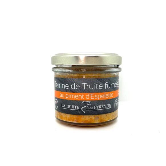 TERRINE DE TRUITE FUMEE AU PIMENT D'ESPELETTE 90 GR LA TRUITE DES PYRENEES