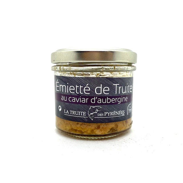 EMIETTE DE TRUITE AU CAVIAR D'AUBERGINES 90 GR LA TRUITE DES PYRENEES