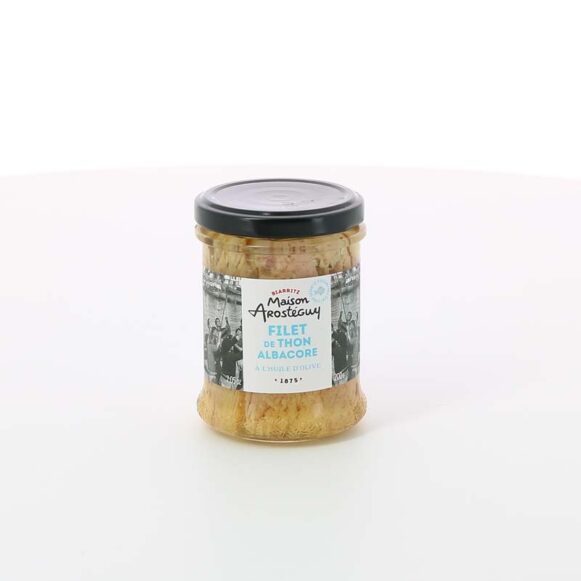 FILET DE THON ALBACORE A L'HUILE D'OLIVE 200 GR MAISON AROSTEGUY