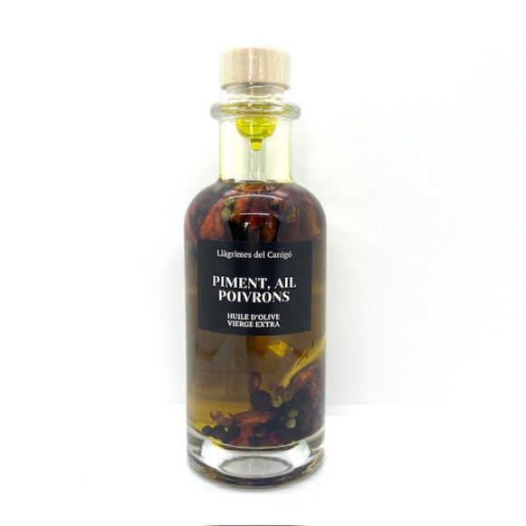 HUILE D'OLIVE PIMENT AIL POIVRONS 250 ML LLAGRIMES DEL CANIGO