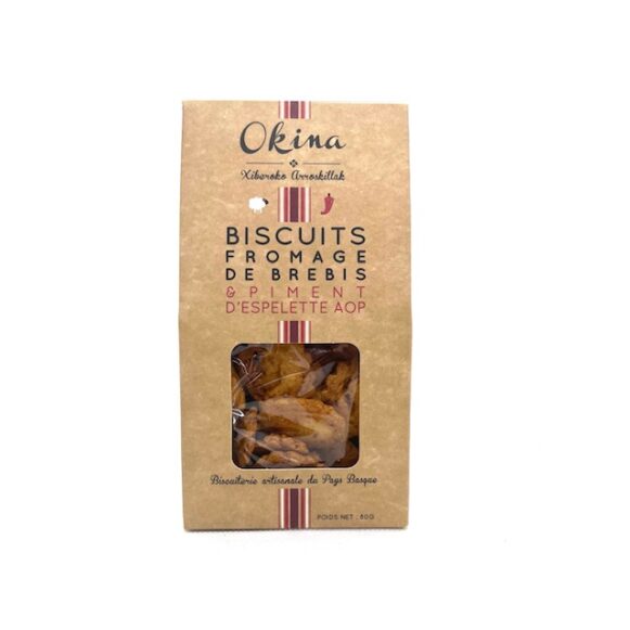 BISCUIT APERITIF FROMAGE BREBIS PIMENT ESPELETTE OKINA 80 GR