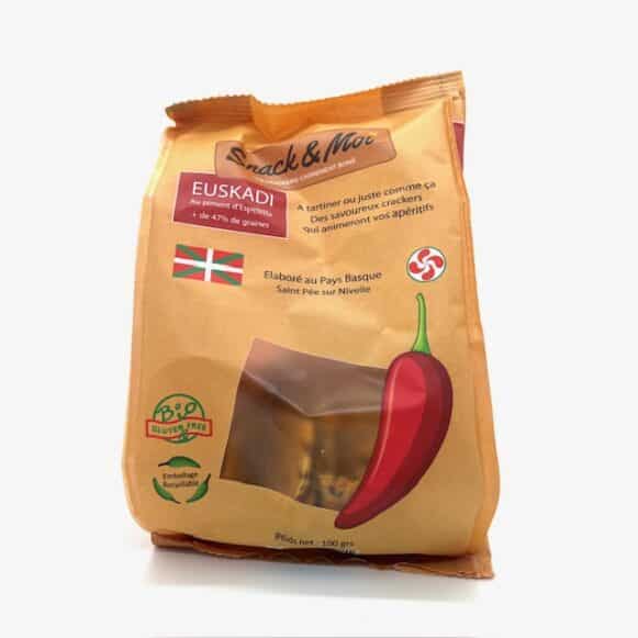 CRACKERS AU PIMENT D'ESPELETTE 100 GR SNACK ET MOI