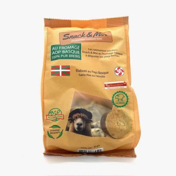 CRACKERS AU FROMAGE AOP BASQUE 80 GR SNACK ET MOI