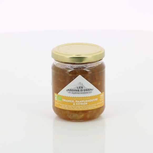 CONFITURE BIO 3 AGRUMES LES JARDINS D'OSSAU 240gr